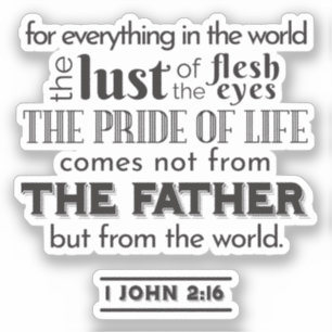 Spiritual Reflection Art - 1 John 2:16 Sticker