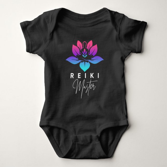 Spiritual Reiki Master Energy Therapy Meditation Baby Bodysuit (Front)