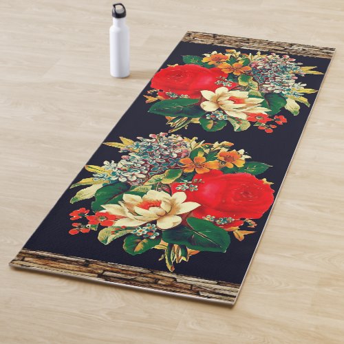 Spiritual Retreat Nature Floral Scene Garden Roses Yoga Mat