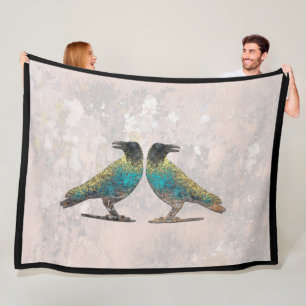 SPIRITUAL ROCK CROWS FLEECE BLANKET