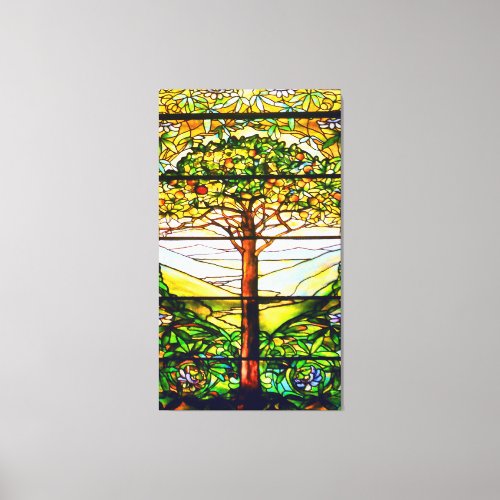 Spiritual Scenic Landscape Tiffany Window Canvas Print