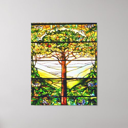Spiritual Scenic Landscape Tiffany Window Canvas Print