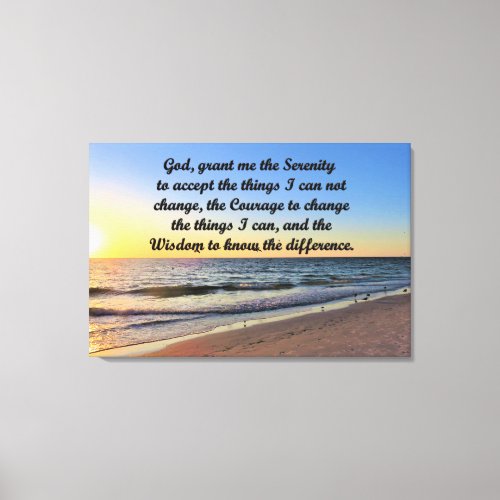 SPIRITUAL SERENITY PRAYER CANVAS WALL ART