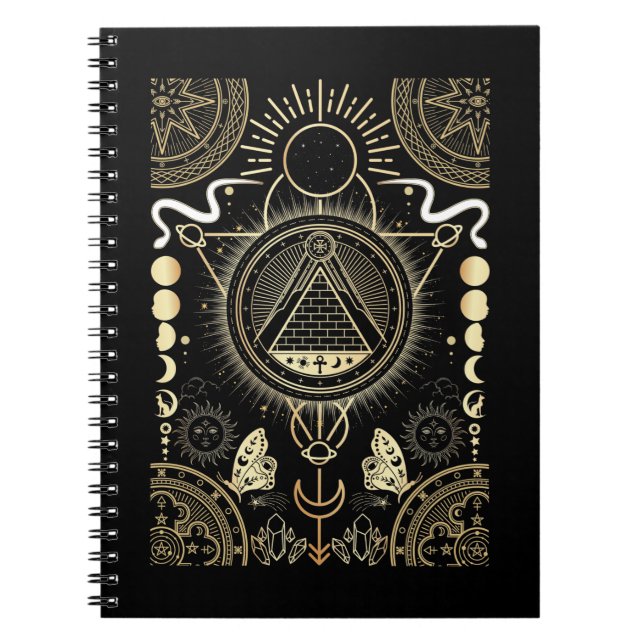 Spiritual Signs Moon Astrology Sun Stars Notebook (Front)