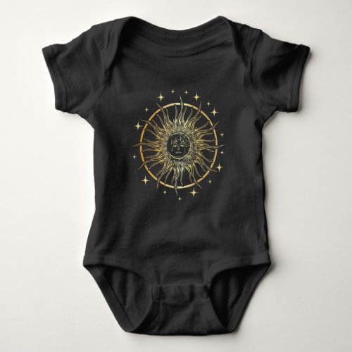 Spiritual Stars Astrology Art Ancient Sun Moon Baby Bodysuit