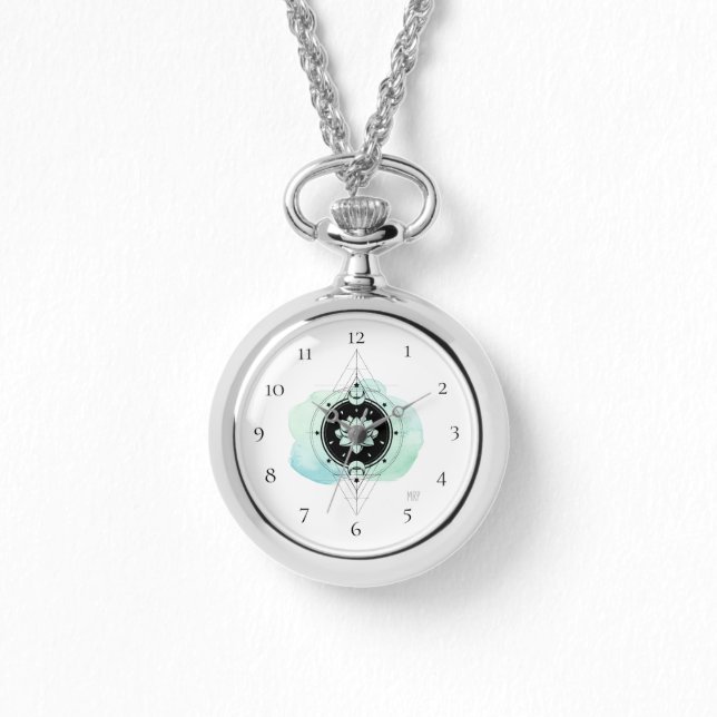 *~* Spiritual Stars Moon Lotus Sacred Geometry Watch (Front)