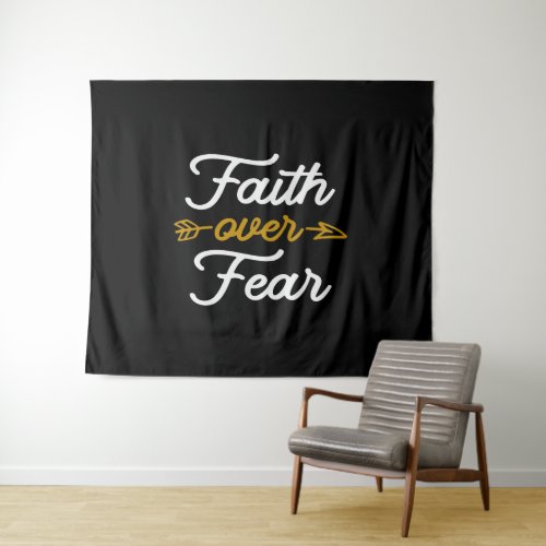 Spiritual Strength Faith Over Fear Tapestry