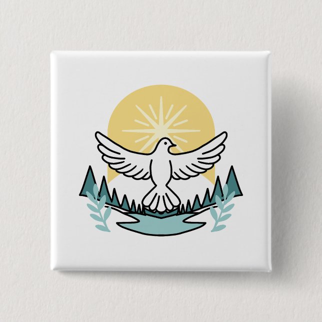 Spiritual Strength in God – Uplifting Christian Button (Front)