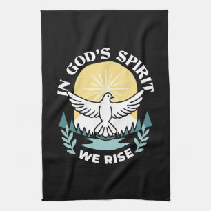 Spiritual Strength in God – Uplifting Christian Kitchen Towel