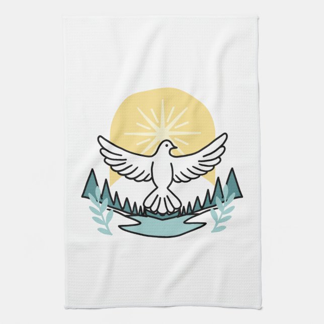 Spiritual Strength in God – Uplifting Christian Kitchen Towel (Vertical)