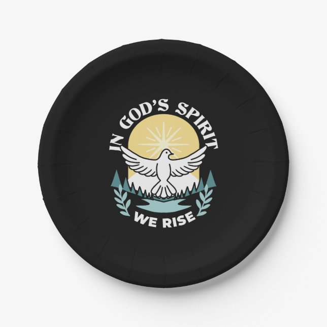 Spiritual Strength in God – Uplifting Christian Paper Plates (Front)
