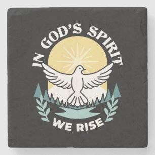 Spiritual Strength in God – Uplifting Christian Stone Coaster