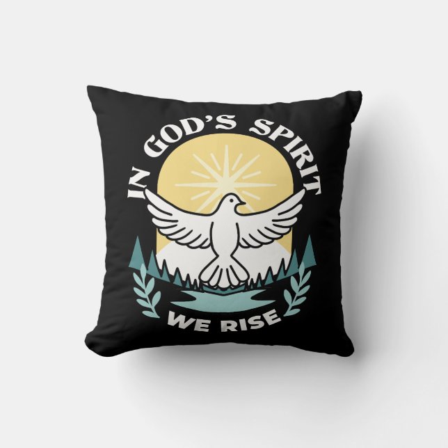 Spiritual Strength in God – Uplifting Christian Throw Pillow (Front)