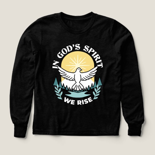 Spiritual Strength in God – Uplifting Christian Tri-Blend Shirts (Design Front)