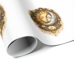 Spiritual Sun and Moon Celestial Sacred Light Wrapping Paper