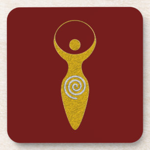 Spiritual Symbol - Goddess Of Earth Gaya 1 Neck Ti Beverage Coaster