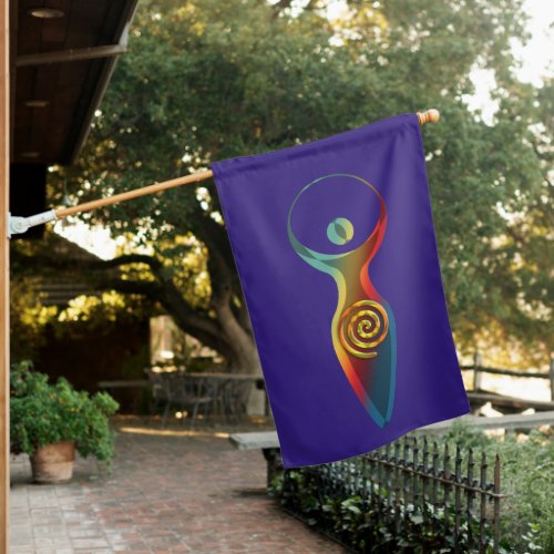 Spiritual Symbol _ Goddess Of Earth Gaya 2 House Flag