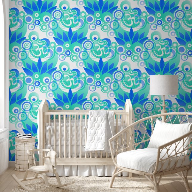 Spiritual Symbols Om Lotus - seamless pattern 2 Wallpaper (Kids)