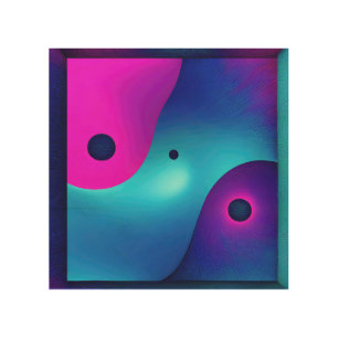 Spiritual Symmetry:  Bright Abstract Yin Yang Wood Wall Art