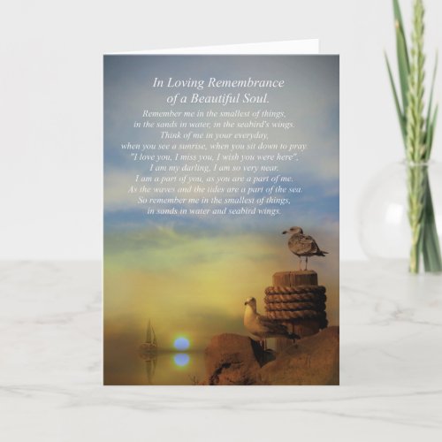 Spiritual Sympathy Poem with Sailboat and Birds Card