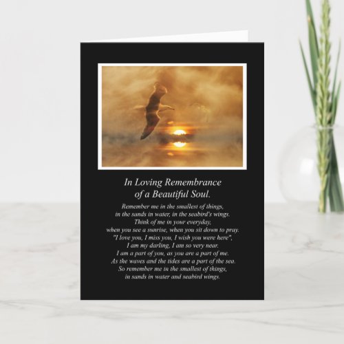 Spiritual Sympathy Poem with Sea and Birds Card