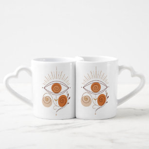 Spiritual Third Eye Matching Mugs Aesthetic Boho