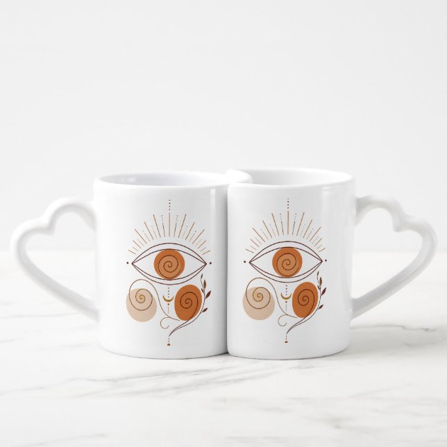 Spiritual Third Eye Matching Mugs   Aesthetic Boho (Front Nesting)