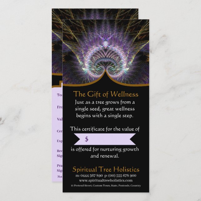 Spiritual Tree Holistic Gift Certificate (Front/Back)