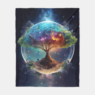 Spiritual Tree of Life Fleece Blanket