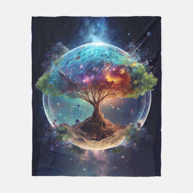 Spiritual Tree of Life Fleece Blanket (Front)