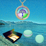 Spiritual Tree of Life Navy Blue Essence of Cosmos Gold Plated Necklace<br><div class="desc">Tree of Life is the source of a force that connects all lives. It also represents the cycle of life and death. Analogously it means, all lives in cosmos are connected to each other and there is a spiritual way of living. The illustration features the tree of life as it...</div>