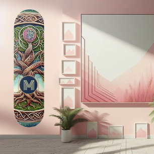 Spiritual Tree of Life Whimsical Roots Celtic Art  Skateboard