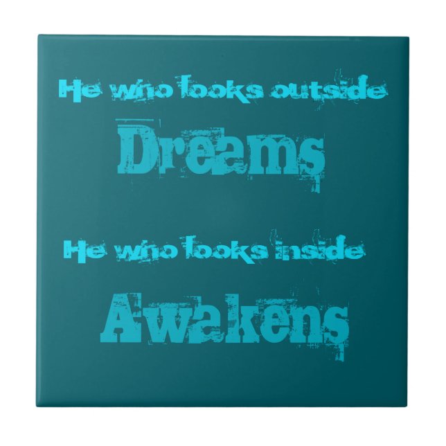Spiritual Typography Quote on Awakening Tile (Front)