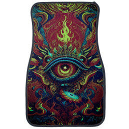 Spiritual Vision: Flaming Eye Car Floor Mat