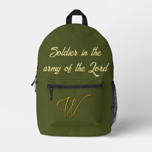 Spiritual Warrior Tactical Olive Backpack (Front)