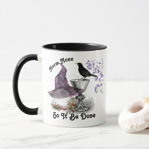 Spiritual Witches Harm None Blackbird White Mug