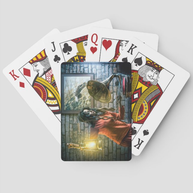 Spiritual Woman and Her Music Poker Cards (Back)