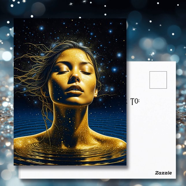 Spiritual Woman in Water under the Stars Postcard (Creator Uploaded)