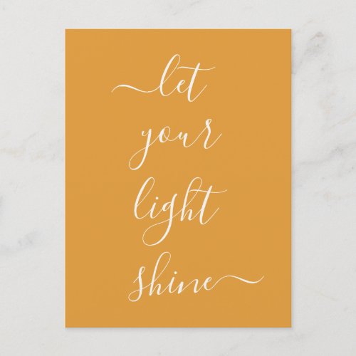 Spiritual Word Let Your Light Shine Postcard