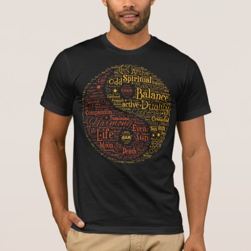 Spiritual Yin Yang Word Art T_Shirt