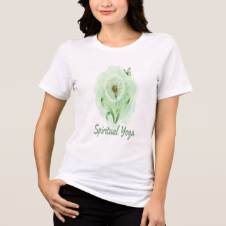 Spiritual Yoga Dandelion – Minimalist Green Wellne Tri-Blend Shirt