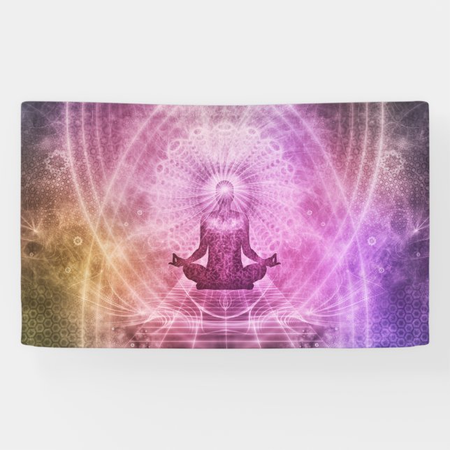 Spiritual Yoga Meditation Zen Colorful Banner (Horizontal)
