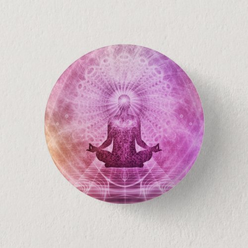 Spiritual Yoga Meditation Zen Colorful Button