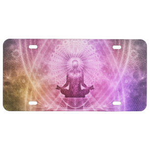 Spiritual Yoga Meditation Zen Colorful License Plate