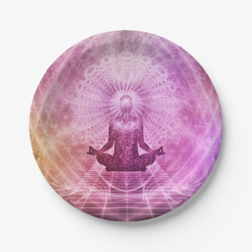 Spiritual Yoga Meditation Zen Colorful Paper Plates