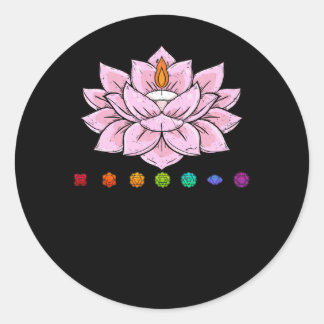 Spiritual Zen Lotus Flower Chakras Aligned Yoga Lo Classic Round Sticker