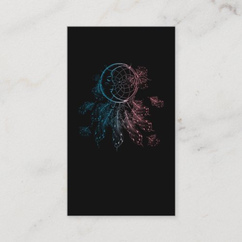 Spirituality Dreamcatcher Colorful Feathers Moon Business Card