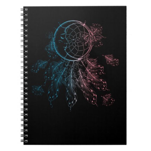 Spirituality Dreamcatcher Colorful Feathers Moon Notebook