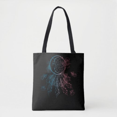 Spirituality Dreamcatcher Colorful Feathers Moon Tote Bag