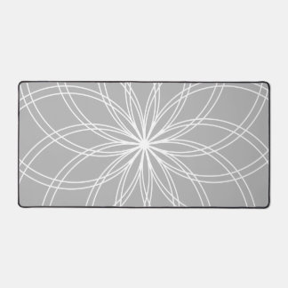 Spiro Mandala White Gray Desk Mat